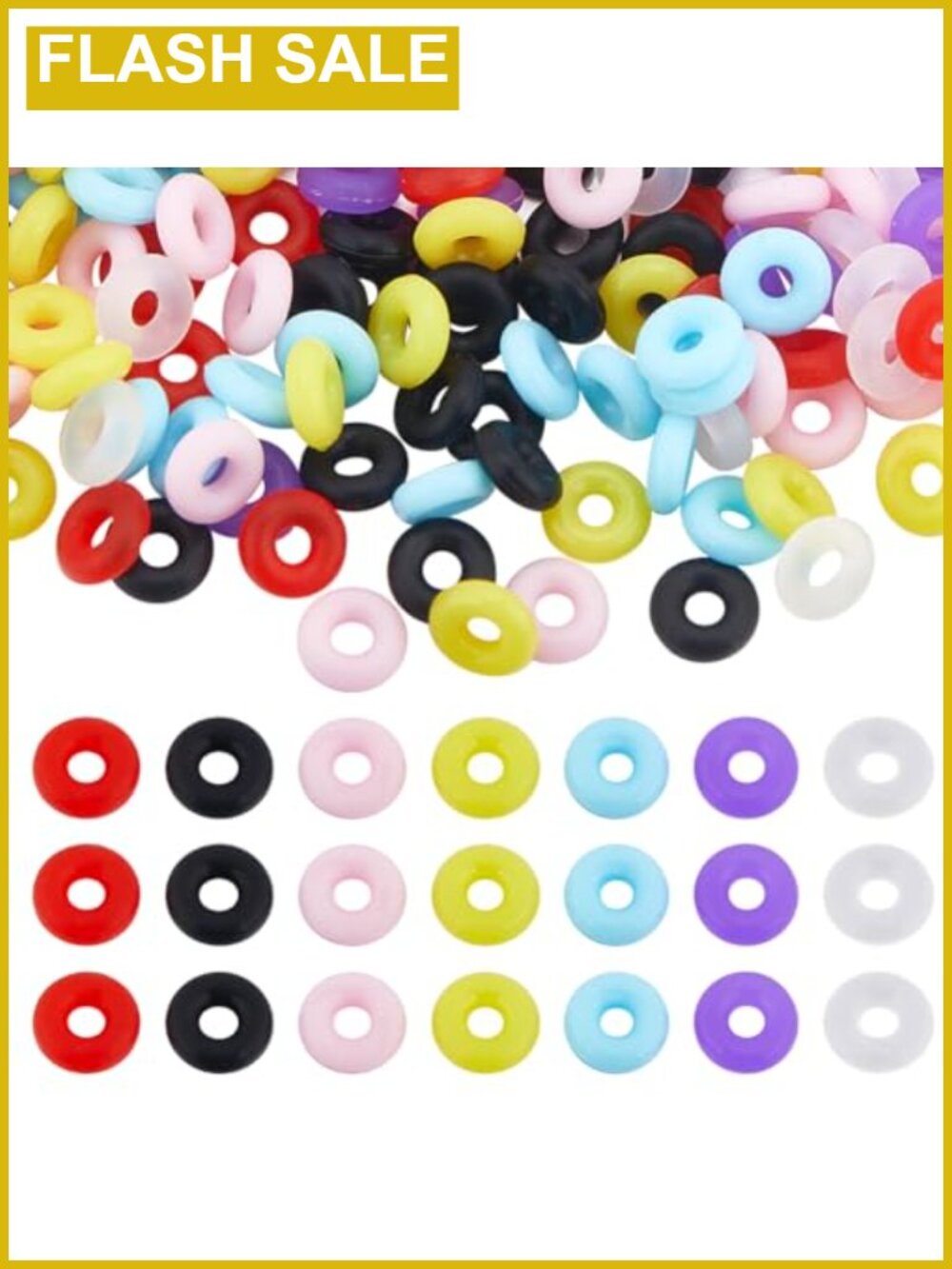 420 Pcs Silicone Rubber O Rings Beads Assortment for Jewelry Making